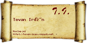 Tevan Irén névjegykártya